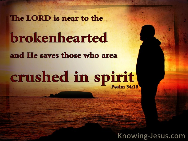 Psalm 34:18 The Lord Is Close To The Brokenhearted (red)